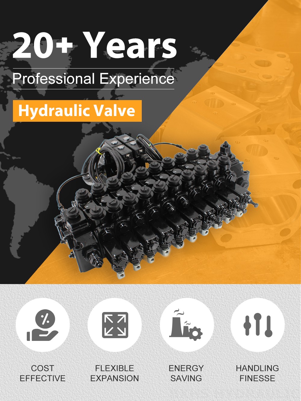 DCV150-10-NPT Manual and Electro-hydraulic 10 Spool Sectional Directional Valve detailed image